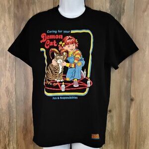 Steven Rhodes Demon Cat Dark Tee Tshirt Black Medium